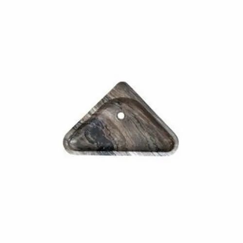 Triangular Stone Basin - Ceramic, 650x420x100 mm, Brown, Premium Quality, Mirror Polished Finish, 26 Kg Weight, Custom Size Available