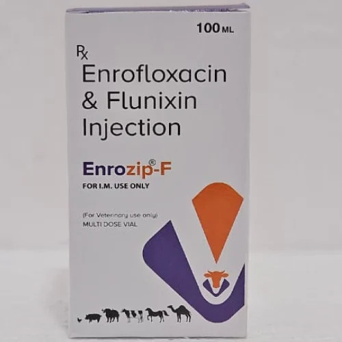 100 Ml Enrofloxacin And Flunixin Injection I.p For Veterinary