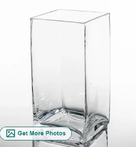12 Inch Square Glass Vase - Glass Material, Square Shape | Easy to Clean, Custom Decal Effect, Quality Tested for Gifting
