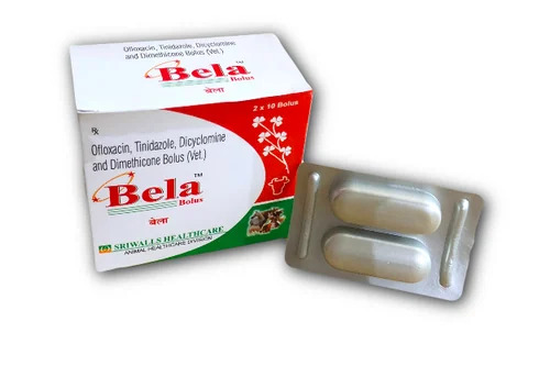 Bela Ofloxacin, Tinidazole, Dicyclomine And Dimethicone Bolus (Vet)
