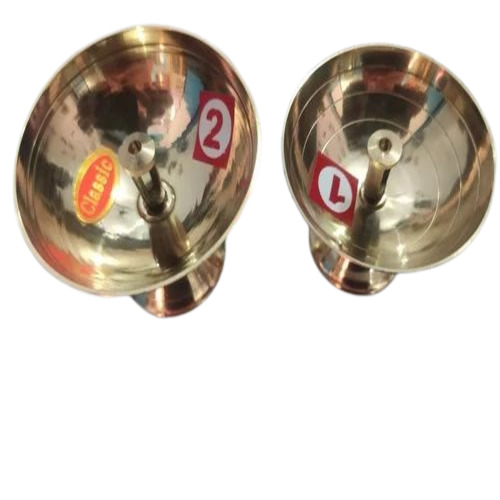 Antique Brass Diya - Round Shape, Golden Finish with Brass Polish | Perfect for Diwali Celebrations