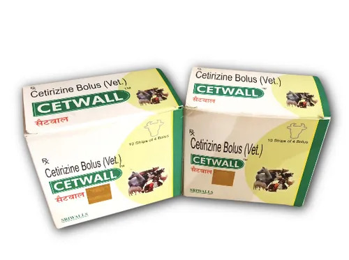 Cetirizine Bolus (Vet) - Grade: Medicine, Prescription Required: Yes | Recommended for Cattle, Physical Form: Tablets, Application: Veterinary Hospital