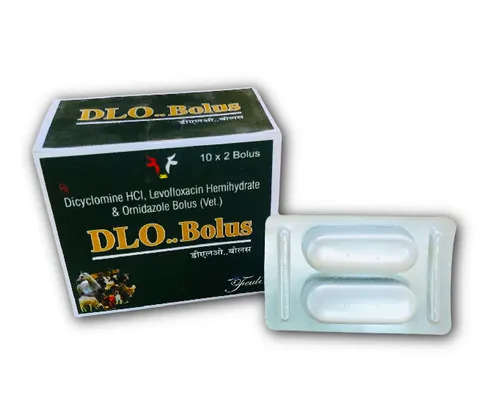 Dicyclomine HCL, Levofloxacin Hemihydrate And Ornidazole Bolus For Veterinary