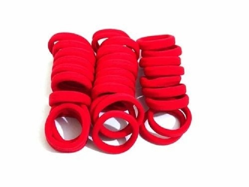 Elastic Rubber Band - Nylon Material, Free Size, Red Color | Long Lasting, Casual Party Wear, Plain Pattern