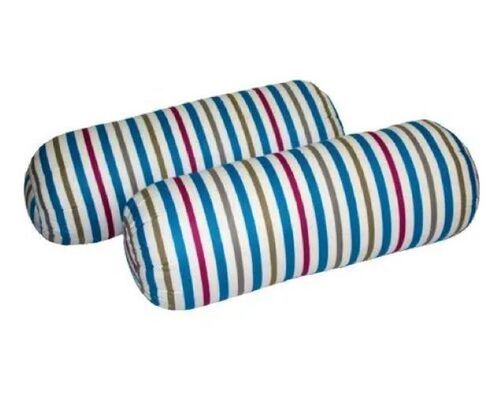 Fabric Striped Classic Bolster - Soft Fiber Filling Medium-Firm Comfort Durable Cotton Material Smooth Texture Standard or Custom Size Available in Multiple Shades