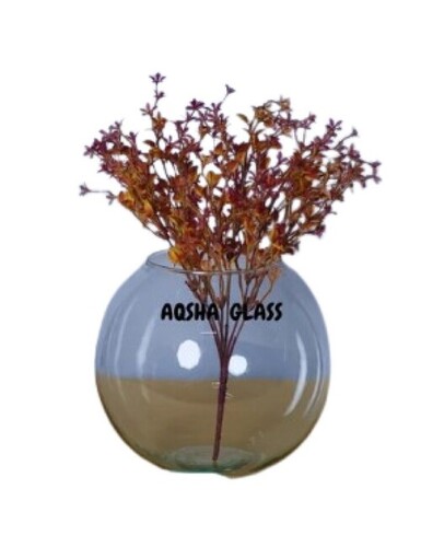Glass Round Bowl Vase - Glass Material, Customized Shapes, Clear Transparency | Easy to Clean, True Value for Money, Perfect for Gifting