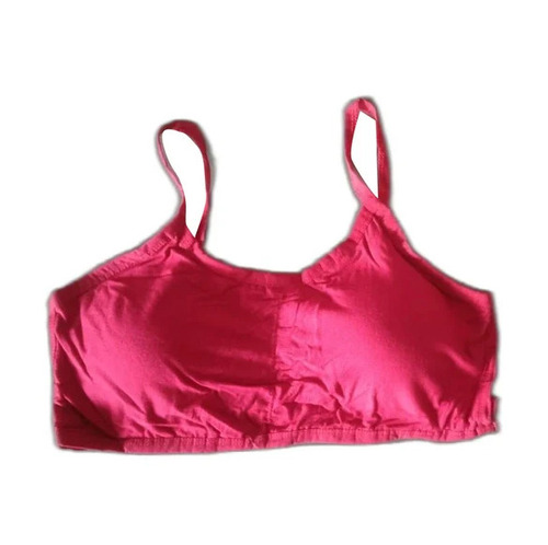 Sports Bra - Cotton, Size 28-42, Pink | Breathable, Skin-Friendly, Full Coverage, Thin Strap, Sleeveless, Non-Padded, Fade-Resistant