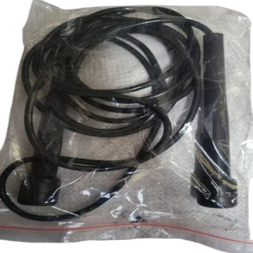 Skipping Rope - PVC Material, Round Shape, Black Color | Optimum Quality, Perfect for Skipping