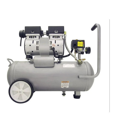 Screw Air Compressor - 0.5 HP Motor Power, 100 L Air Tank Capacity | Electric Power Source, 20 cfm Flow Rate, 10 bar Discharge Pressure, Silver Gray, Air Cooled, Industrial Use