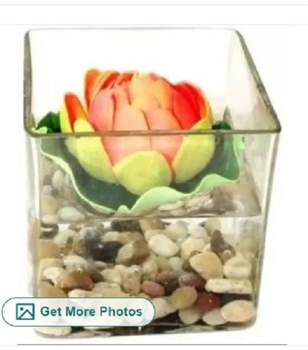 Square Glass Vase - Durable Decal Finish | Easy to Clean, Quality Tested, Timely Delivery, Great Value for Money