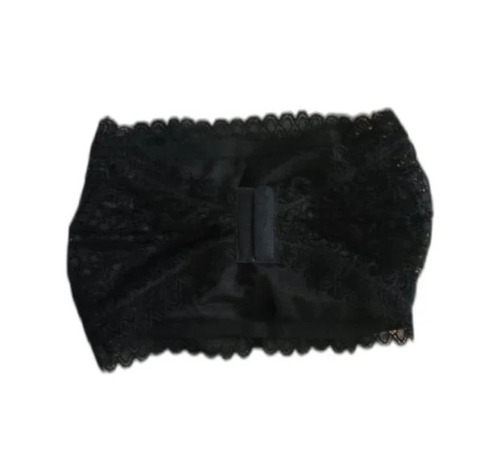 Strapless Bra - Lycra Cotton Size 28-42 Black | Non-Padded Breathable Skin-Friendly Fade & Wrinkle Resistant Plunge Neck Design