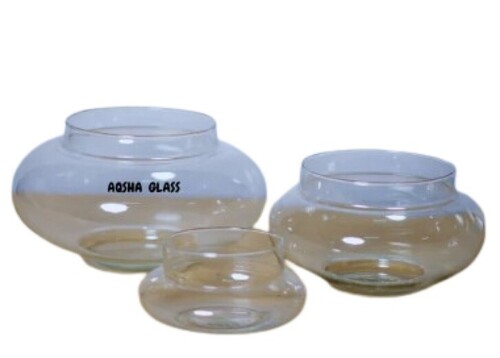 Transparent Glass Vase - 6 Inch Clear, Customized Shapes with Decorative Decals