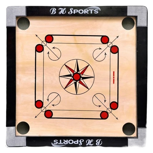 Wooden Carrom Board - Square Design, 20x20 inches Dimensions | High-Quality Wood, For 4 Players, Ideal for Children, Perfect for Residence