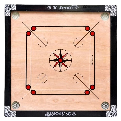 Wooden Square Carrom Board - 26x26 inches, Good Quality Material | Designed For Children, Playable By 4 Players