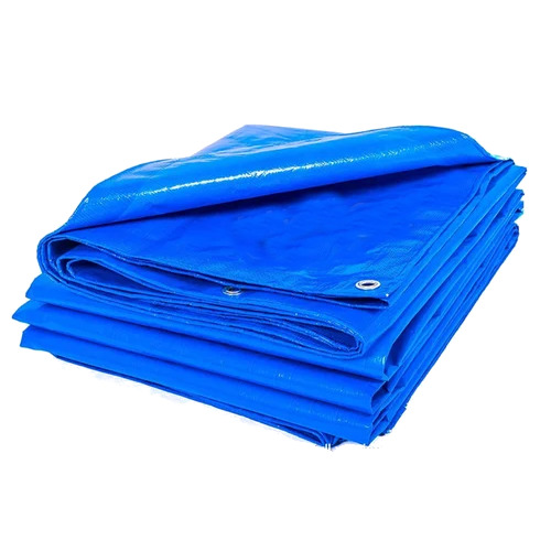 Blue Construction Tarpaulin - HDPE Woven, 100-300 GSM, Blue | 100% Waterproof, UV Stabilized, Strong, Durable, Long Lasting