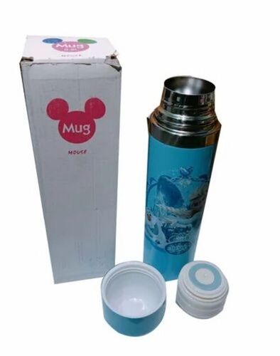 Blue Plastic Insulated Water Bottle - Stainless Steel Inner Material, 500 Ml Capacity, Blue Color, Round Shape, Screw Cap Design, Long Lasting & Durable