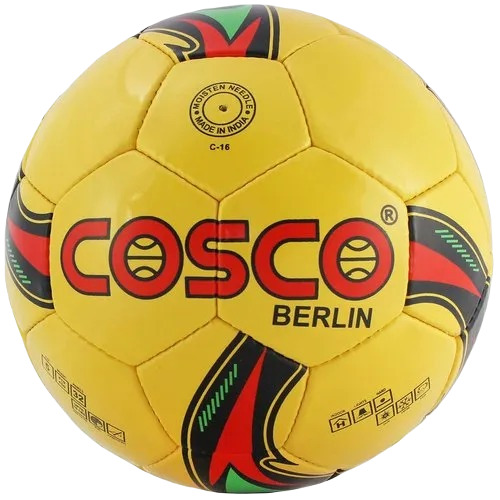 Cosco Football - PVC Material, Size 5, Yellow Color | 450g Weight, Machine Stitched, Non Customized