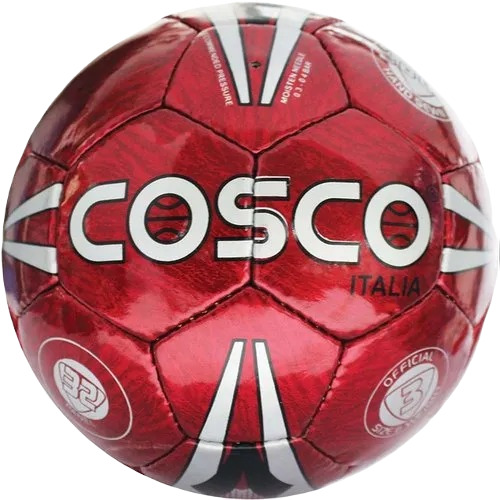 Cosco Italia Football - PVC Material, Size 3, 60 Cm Circumference, Red Color, 280 Grams Weight | New Condition, Machine Stitching, Perfect for Playing Football