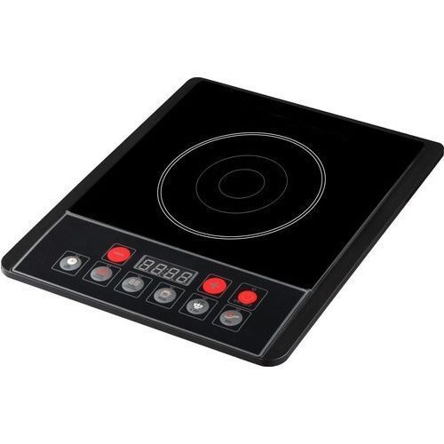 Induction Cooker - Plastic, Medium Size, Matte Black, 2000 Watt Power - Control Button for Hotel and Restaurant Use