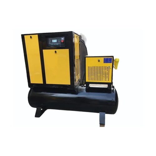 Champion Industrial Screw Air Compressor - 100L Capacity, 10-100 HP, 51-120 CFM, 8 Bar Pressure | AC Three Phase, Lubricated, Air Cooled, Black & Yellow Finish