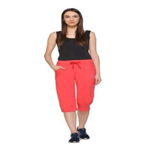 Ladies Premium Capris - Cotton, Sizes XS to XL, Bright Orange | Stylish Design, Breathable Material, Durable Stitching, Anti-Wrinkle, Lightweight, Versatile Wear, Chic Patterns