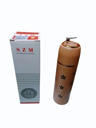 Light Brown Plastic Insulated Water Bottle - Stainless Steel Inner Material, 500 Ml Capacity, Round Shape, Long Lasting, Durable, Screw Cap Sealing Type