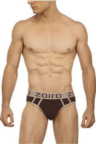 Mens Cotton Mid Rise Brief - Cotton Material Brown And Grey Color | Soft Fabric Moisture-Wicking Stretchable Supportive Pouch Tagless Design Durable Stitching Breathable Elastic Waistband
