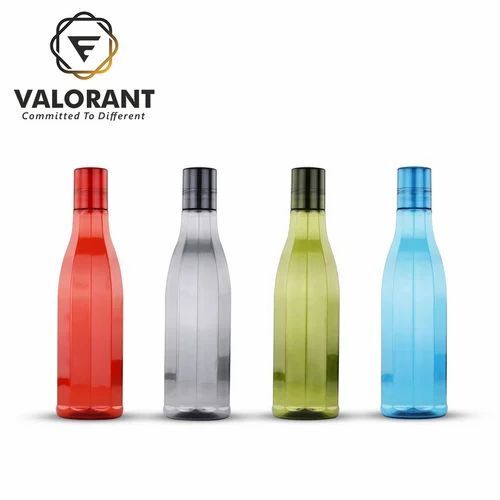 Multicolor Plastic Fridge Water Bottle - Plastic Material, Round Shape | Transparent Design, Screw Cap Sealing Type, Simple Design