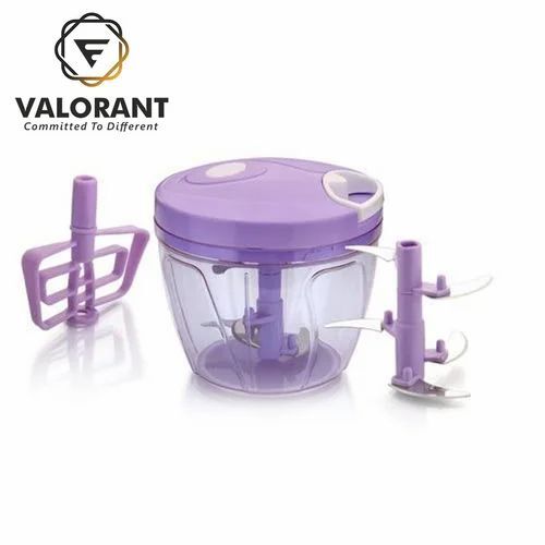 Plastic Vegetable Chopper - Stainless Steel Blades, Portable Design - Durable Plastic, Purple Color, New Quality