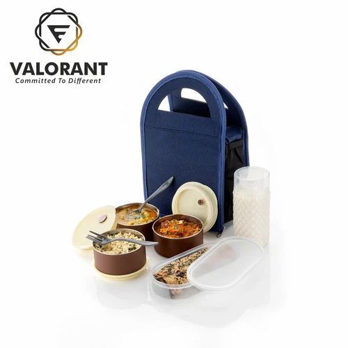 Stainless Steel Insulated Lunch Box - 700 Ml, 3 Compartments | Round Shape, Good Quality, Durable Metal Construction