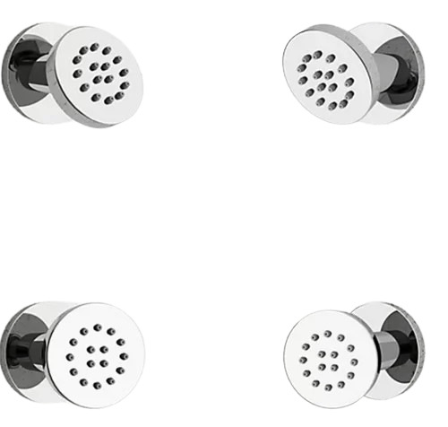 Brass Body Jet Showers - 15mm Square & Round Chrome Finish | Corrosion Resistant, 3 Pc Box Packaging, Made from Durable Brass Material