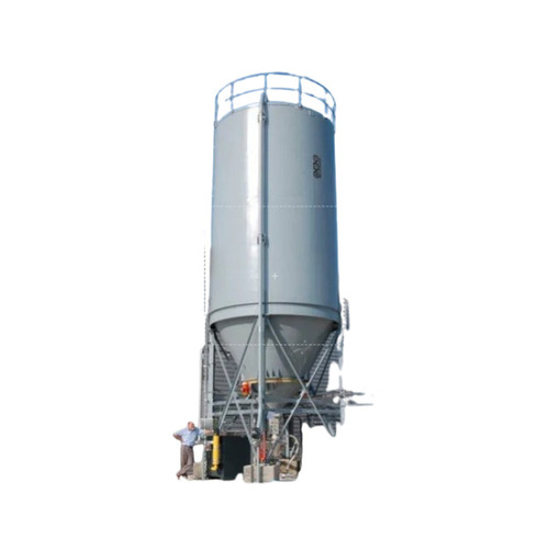 Cement Storage Silo - 50-100 Ton Capacity, 20-30 Feet Height | Cylindrical Design, Silver/Gray Finish, Durable MS Material