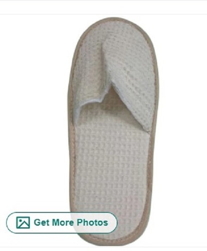 Closed Toe Waffle Bathroom Slipper - Waffle Material, Various Sizes Available, Ivory White | Highly Comfortable, Easy to Wear, Perfect Fit, Lightweight