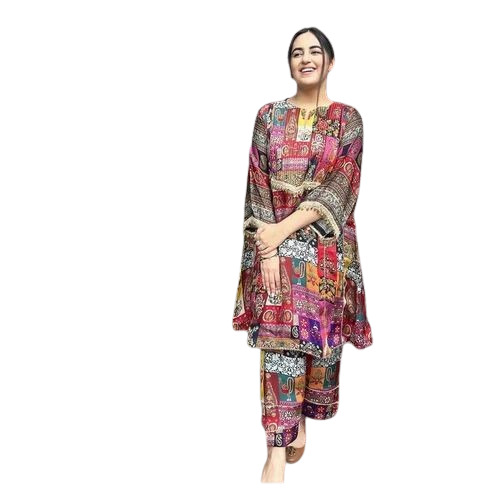 Crepe Silk Printed Suit