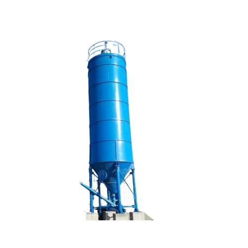 Fly Ash Storage Silo - 50-100 Ton Capacity, 20-30 Feet Height, Cylindrical MS Structure, Blue Finish