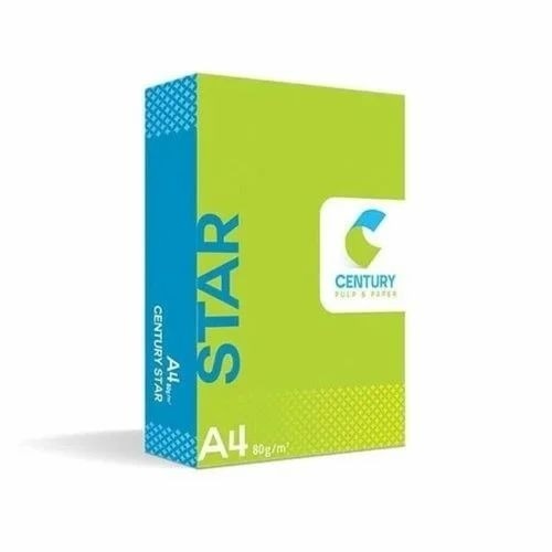 Century A4 Size Copier Paper - 75 GSM, Coated Straw Pulp, Chemical Pulp, White Color, 120 Sheets Per Packet for Printing and Photo Copy Use