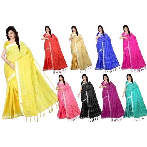 Ladies Fancy Linen Saree - 100% Cotton, 5.5 m Length, Light Weight & Breathable | Printed Pattern, Suitable for Summer & Winter Casual Wear