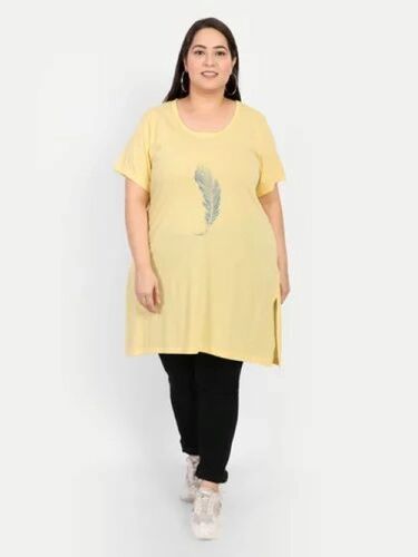 Long Line Polo T-Shirt - Cotton, Sizes S-XXXL, Yellow | Quick-Dry, Lightweight, Comfortable Fit, Stretchable Material, Durable Stitching