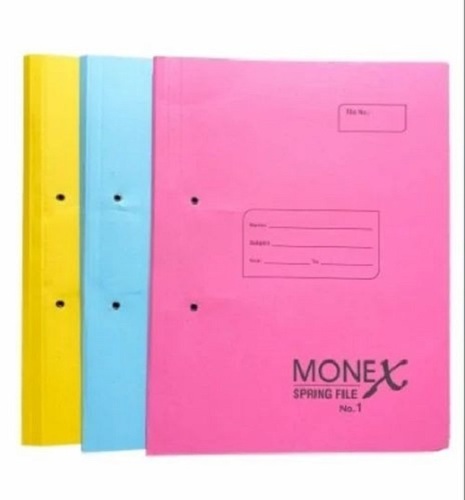 Pink Monex A5 Spring File - Durable Plastic, Vibrant Pink Color, Lightweight Design | Portable Document Holder With Spring Clip