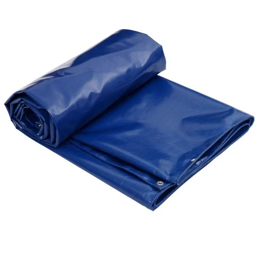 PVC Coated Plastic Tarpaulin Sheet - Heavy-Duty, Waterproof, Tear-Resistant, UV-Resistant, Reinforced Edges, Lightweight, Blue Color