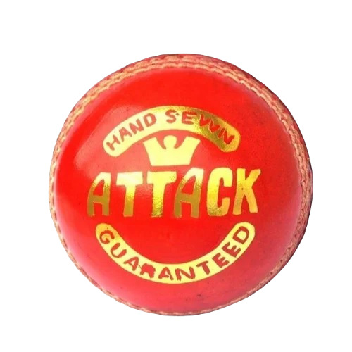 Red Leather Cricket Ball - Premium Quality, Hard and Durable Construction | Unisex Design for Adults, Printed Finish