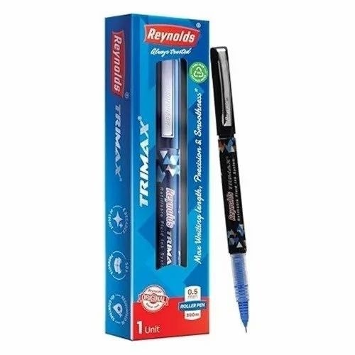 Reynolds Trimax Gel Pen - Plastic, 0.5 mm Tip Size, Blue Ink Color | Smooth Gel Ink Flow, Comfortable Grip Design, Quick-Drying Ink