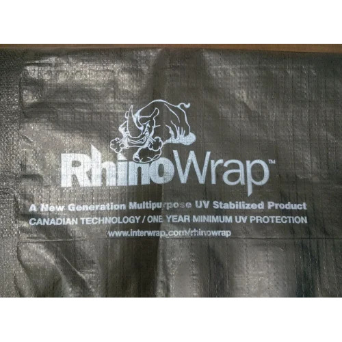 Rhino Wrap Tarpaulins - HDPE, 130-220 GSM, Black | 100% Waterproof, UV Stabilized, Durable, Strong for Transport and Covering