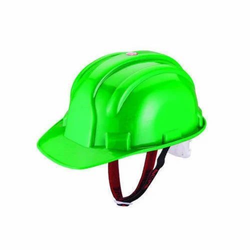 Safety Helmet - Plastic, Open Face Design , Comfortable Padding With Adjustable Chin Straps, Lightweight & Ergonomic, Ventilated For Breathability