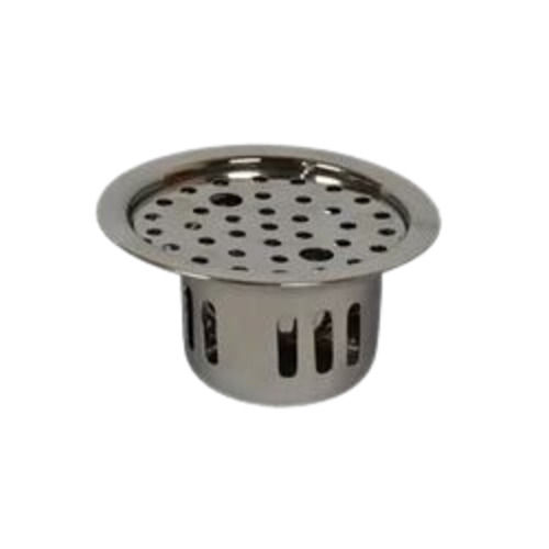 Stainless Steel Anti Cockroach Trap - 5 Inch Round | Floor Mounted, Silver Finish for Kitchen & Bathroom Use