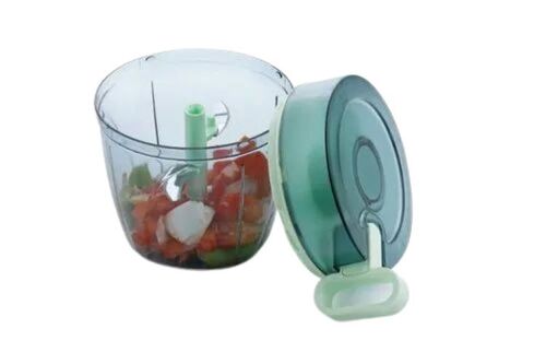 Vegetable Chopper - Premium 750 ml Plastic Chopper , Stainless Steel Blades, Compact Design, Efficient Chopping, Easy Manual Operation, Non-Slip Base