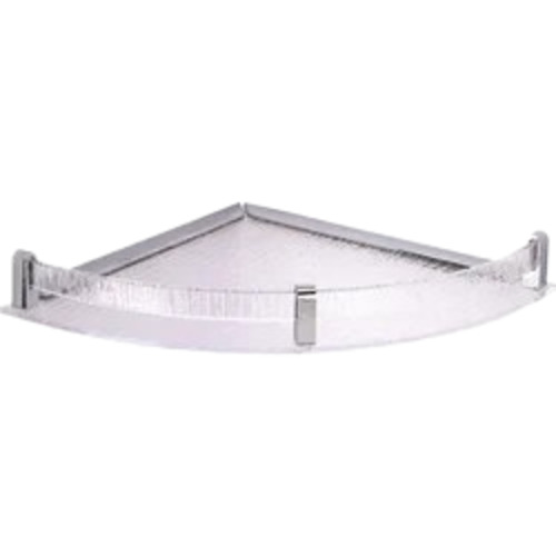 Wall Mounted Corner Shelf - Transparent Acrylic, Triangle Shape, White Color | Ideal Bathroom Fitting for Space Optimization