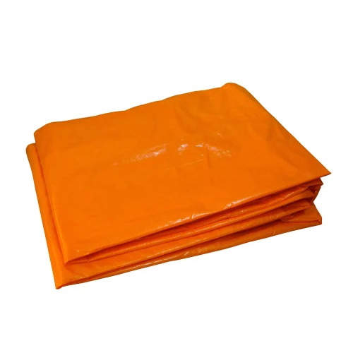 Waterproof Hdpe Tarpaulin - 0.40 Mm-0.70 Mm Thickness, Gsm 200 Coated | Standard Design, Woven Technique, Orange Color, Size Options 5'x7', 6'x8', 8'x10', 10'x10', 16'x20'