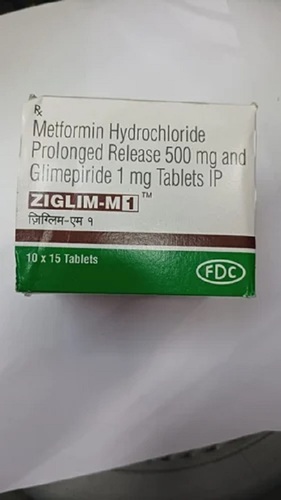 Ziglim M1 - Metformin Glimepiride Tablets, Prescription Required For Hospital And Clinic Use, Store In Cool And Dry Place
