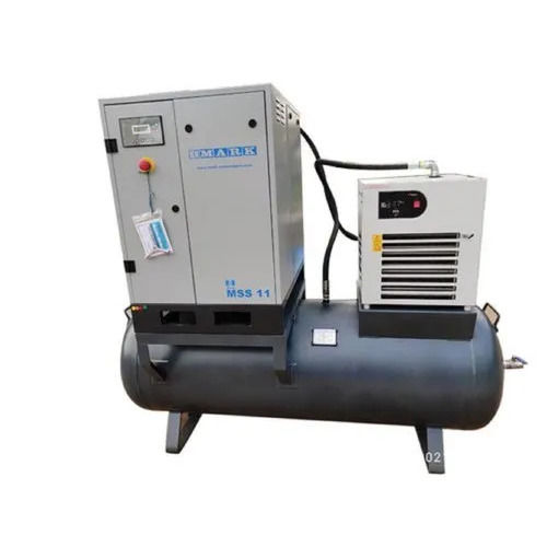 Screw Air Compressor - 15 HP, 500 Litre Capacity | Two Stage Compression, 72 dB Noise Level, Reliable Operation, ISO Certified